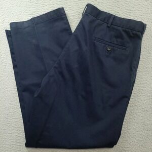 Haggar Men's 40x30 (40x30.5) Pants Blue Flat Front Straight Leg‎